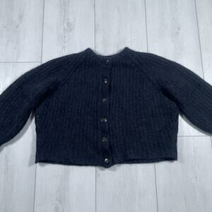 Sezane Black Cardigan Sweater